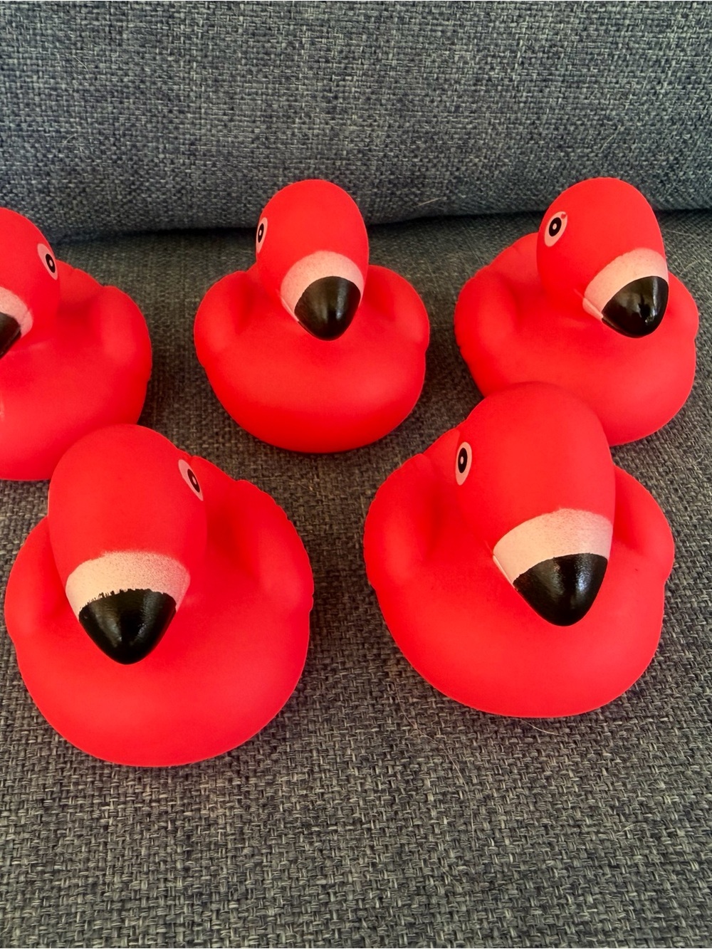 Bright Red Flamingo Rubber Duck Toy - Set of 5